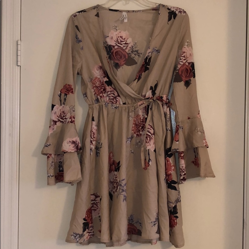 Beige floral dress